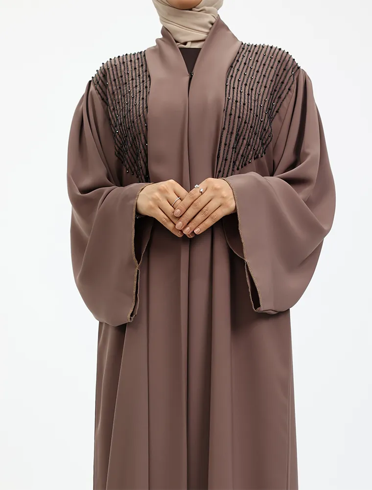 Mocha Aina Open Abaya